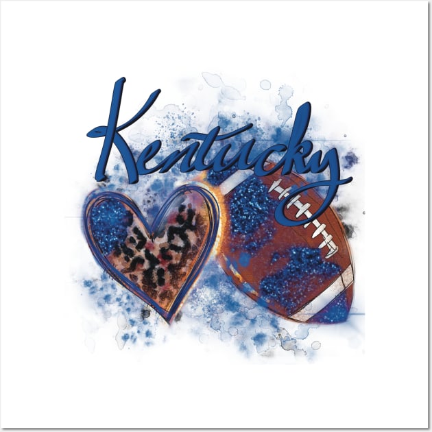 Love Kentucky Football Cheetah Heart Design Wall Art by Sheila’s Studio